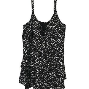 Jacqueline Smith Womens Black White Polkadot Plus Size Full Swimsuit 26W Beach